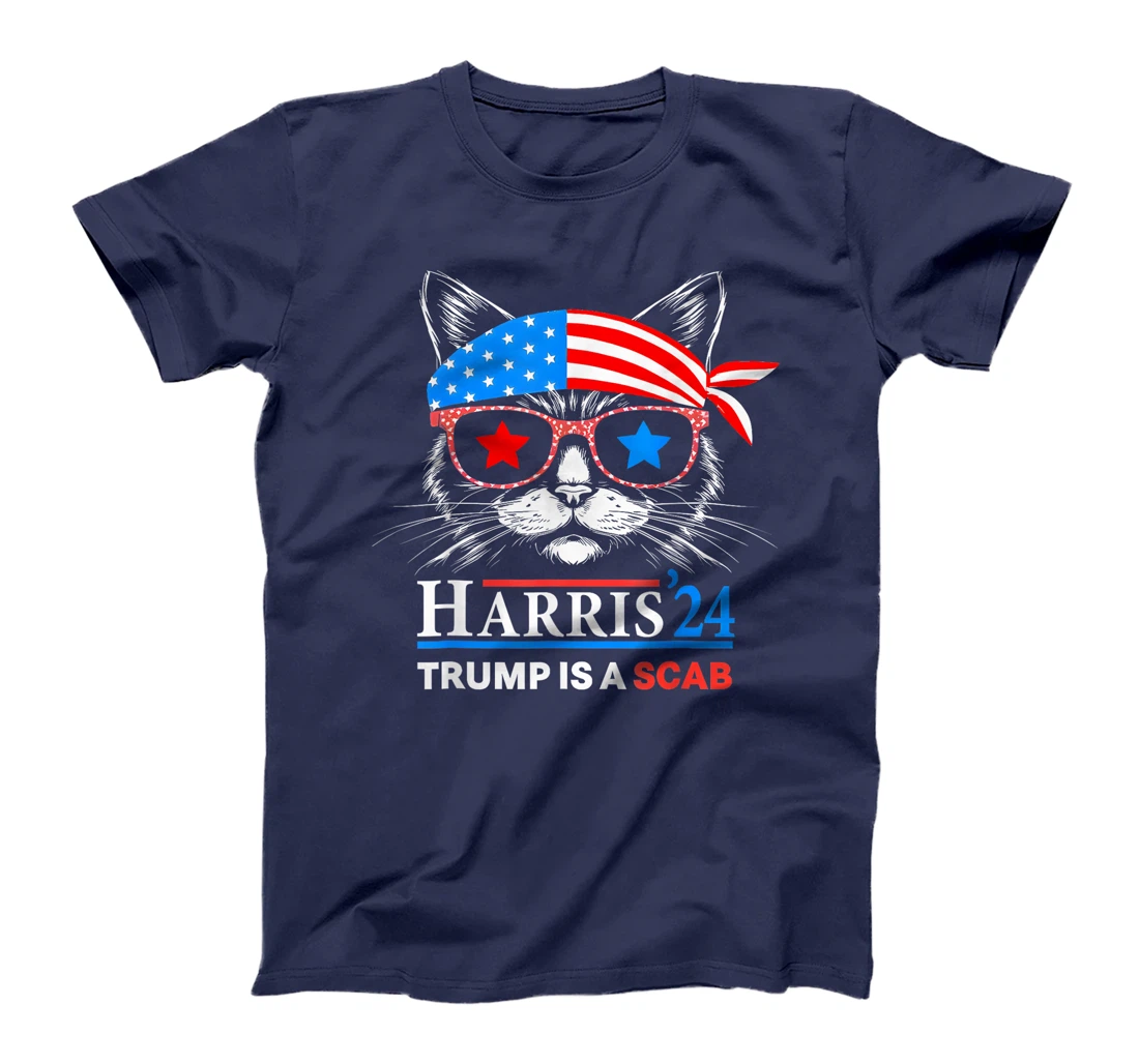 Donald Trump is a SCAB Vote Harris Valz Cat Lady T-Shirt
