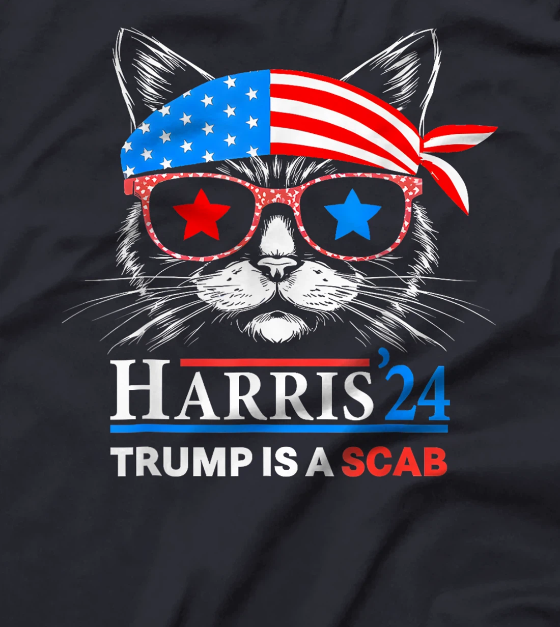 Donald Trump is a SCAB Vote Harris Valz Cat Lady T-Shirt