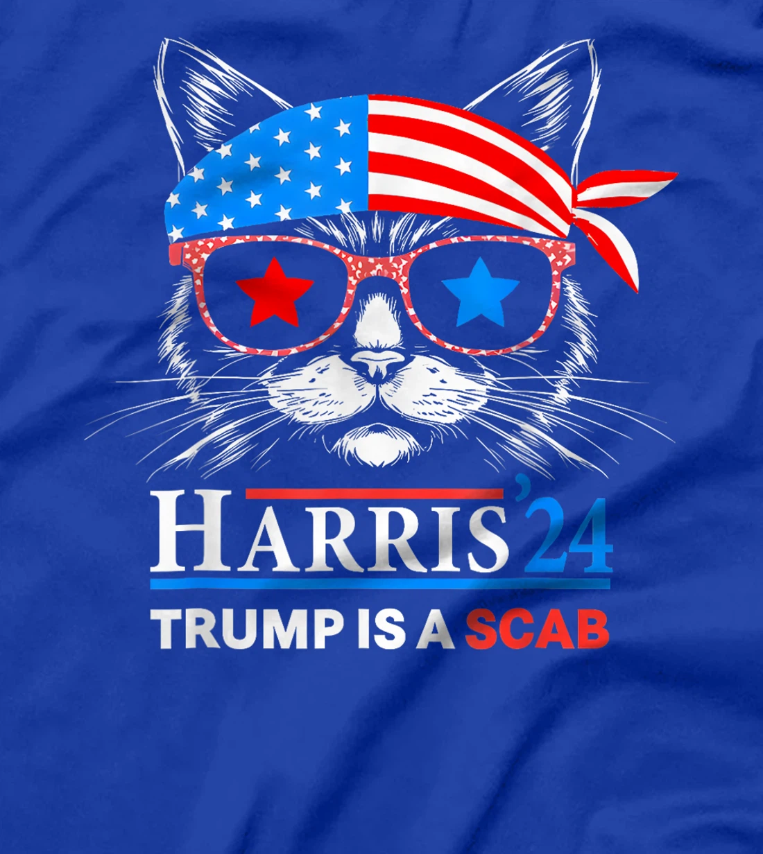 Donald Trump is a SCAB Vote Harris Valz Cat Lady T-Shirt