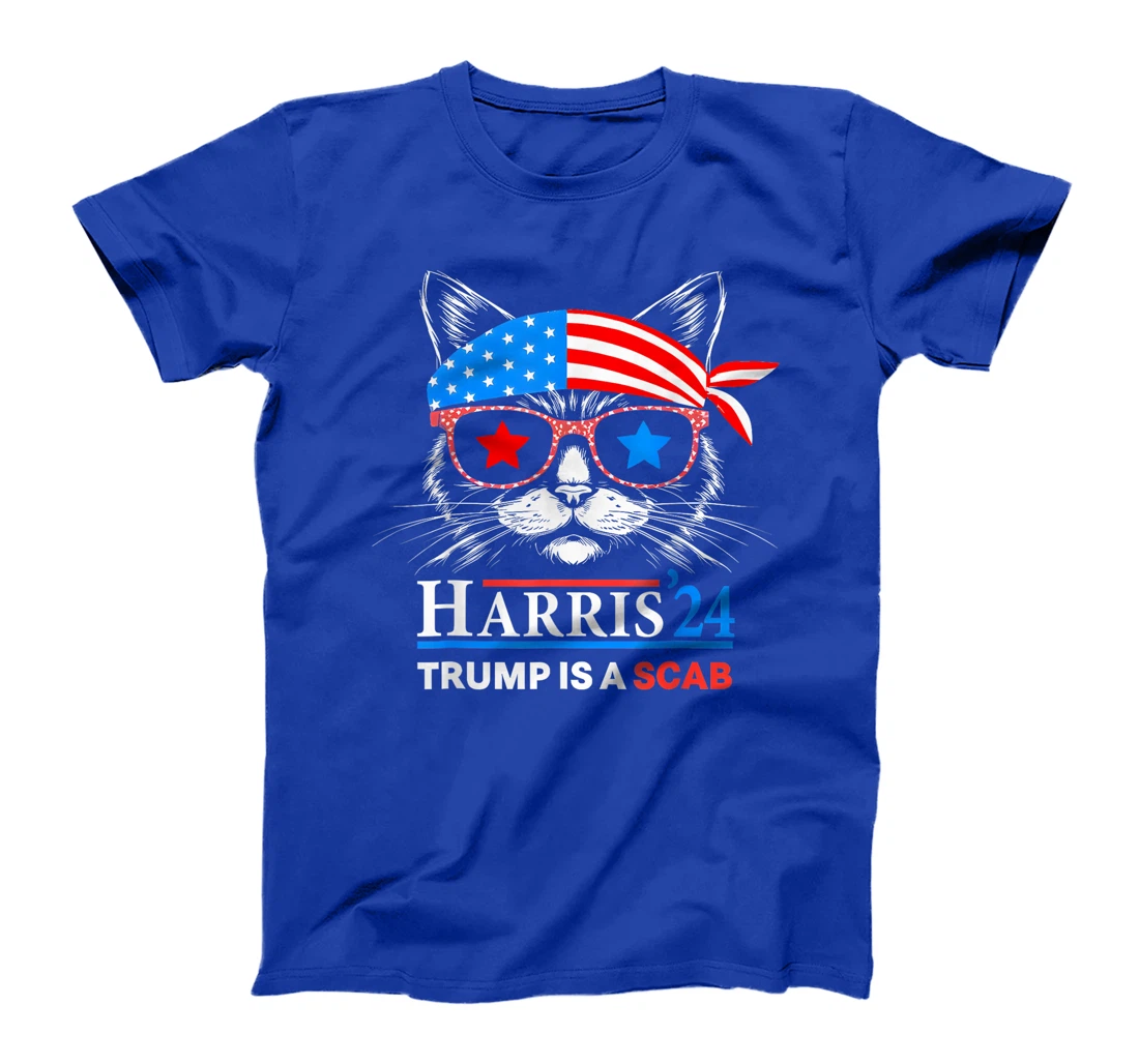 Donald Trump is a SCAB Vote Harris Valz Cat Lady T-Shirt