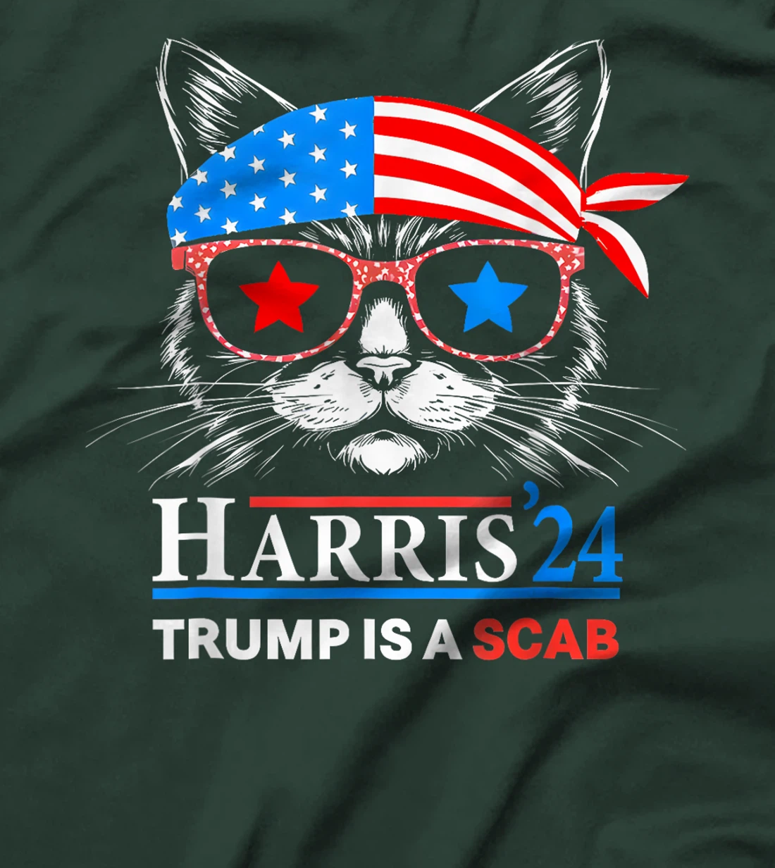 Donald Trump is a SCAB Vote Harris Valz Cat Lady T-Shirt