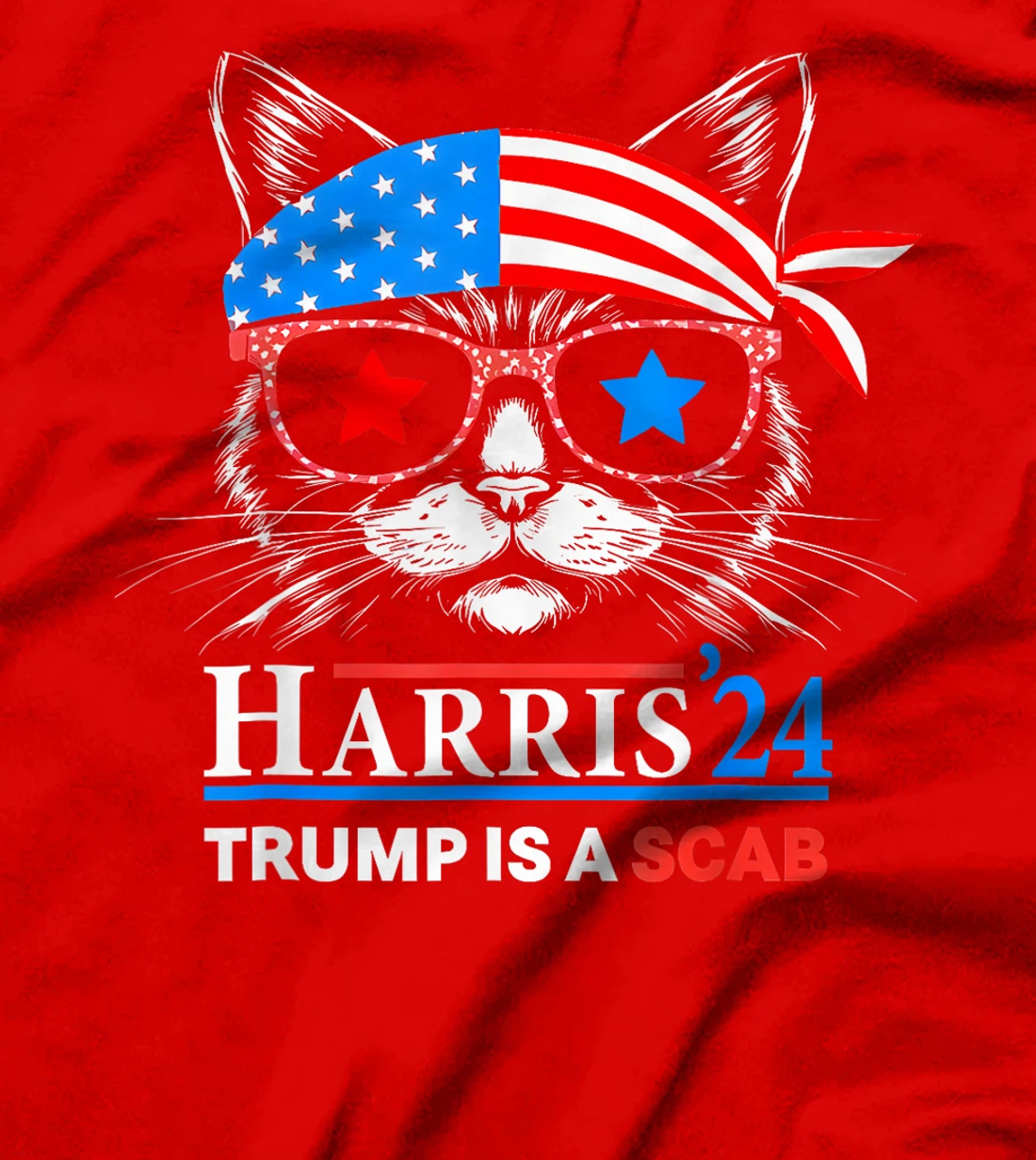 Donald Trump is a SCAB Vote Harris Valz Cat Lady T-Shirt