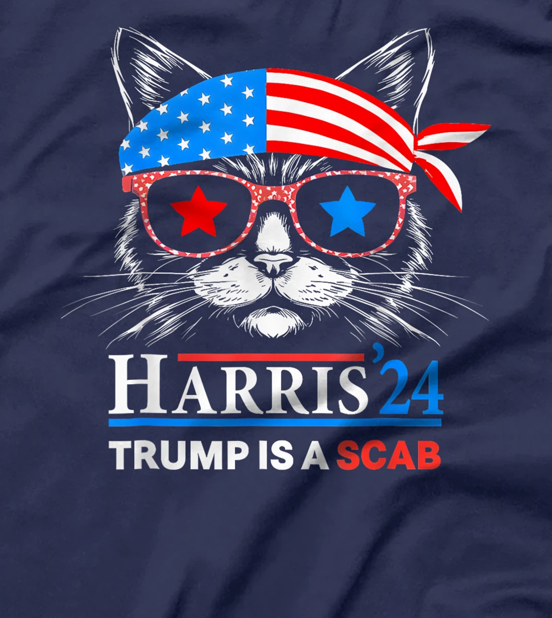 Donald Trump is a SCAB Vote Harris Valz Cat Lady T-Shirt