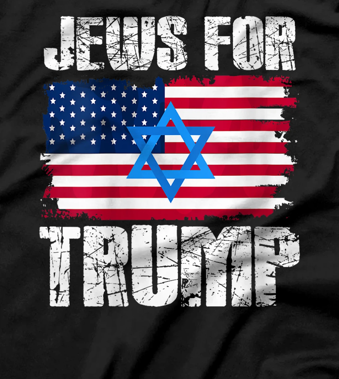 Womens Jews For Trump Jewish American Flag Republican T-Shirt