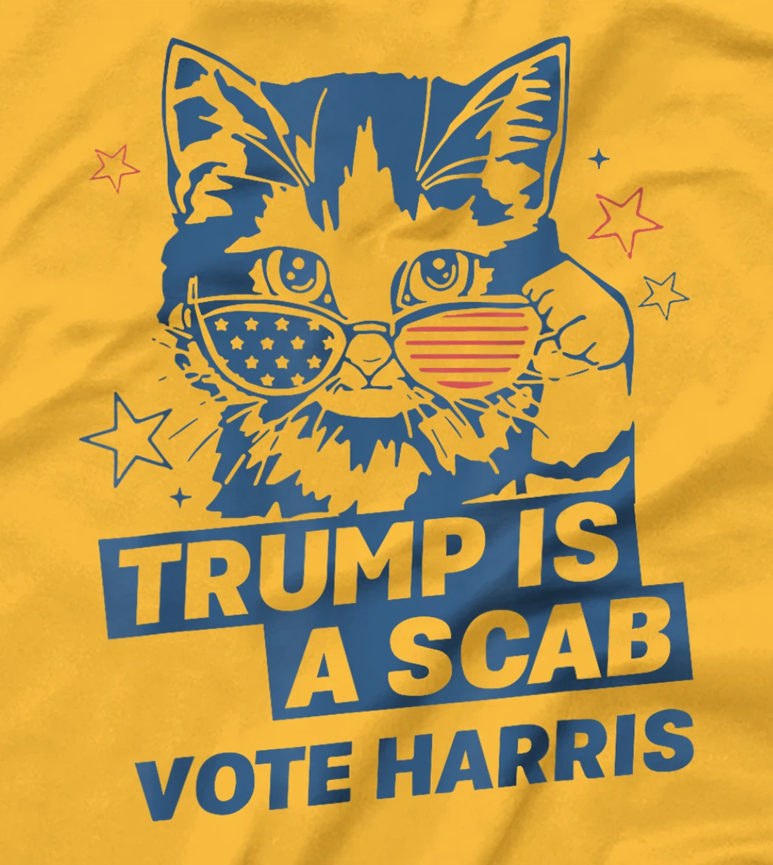 Womens Cat Ladies Trump Is A Scab Vote Harris T-Shirt