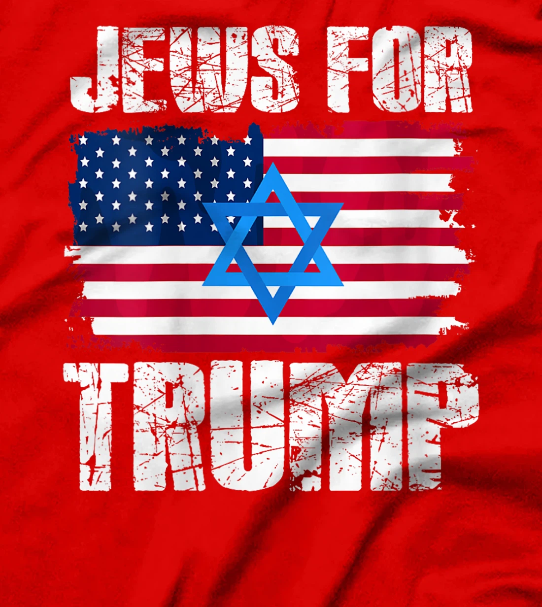 Womens Jews For Trump Jewish American Flag Republican T-Shirt