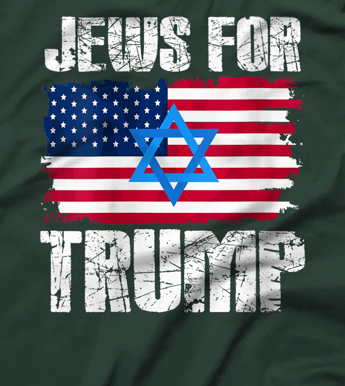 Womens Jews For Trump Jewish American Flag Republican T-Shirt