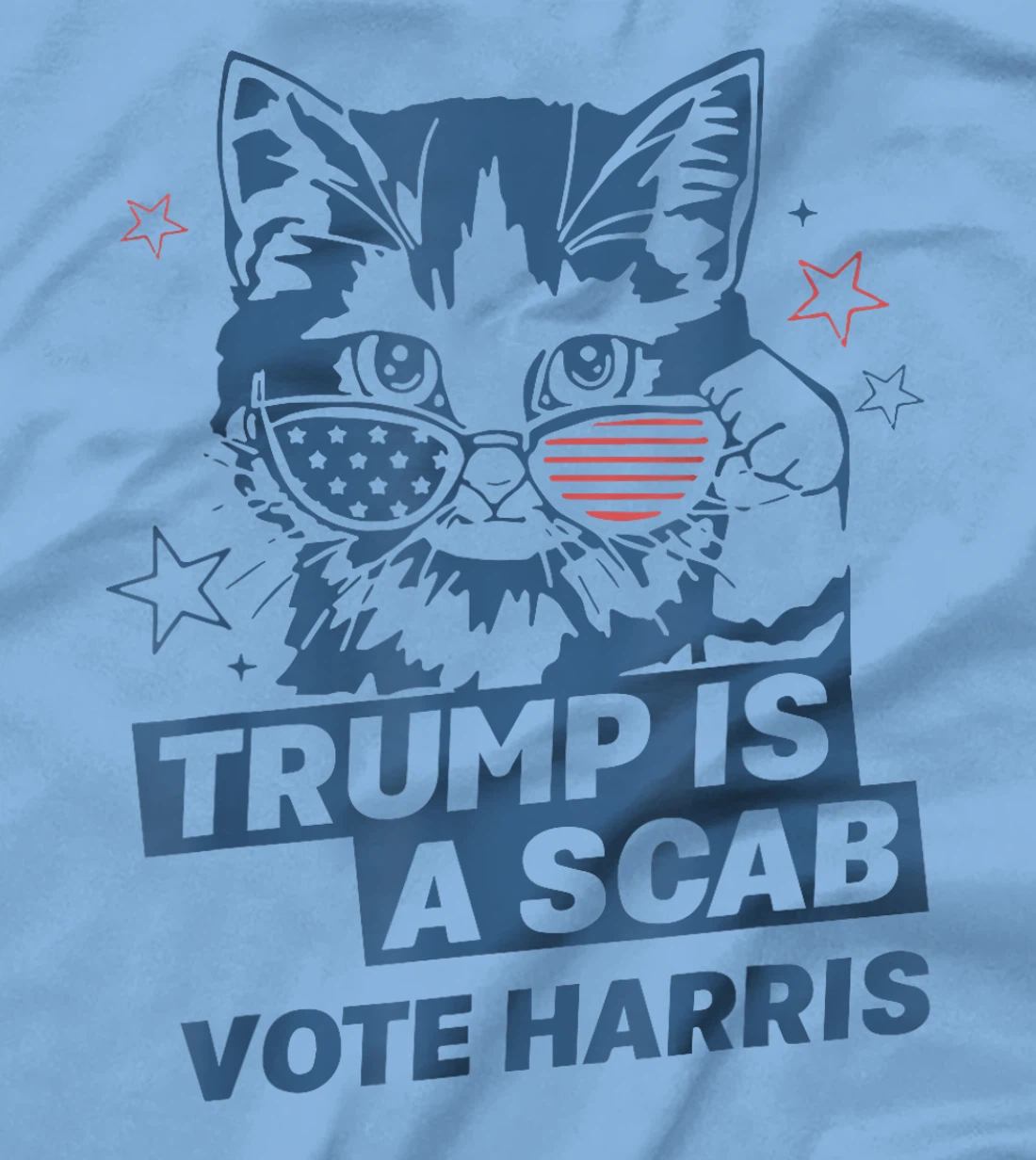 Womens Cat Ladies Trump Is A Scab Vote Harris T-Shirt
