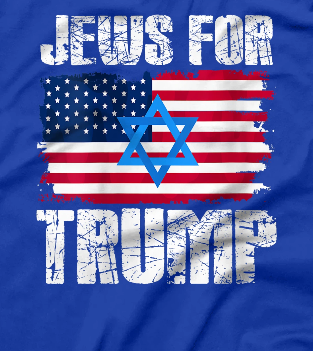 Womens Jews For Trump Jewish American Flag Republican T-Shirt