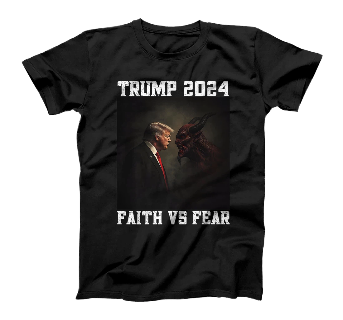Trump Facing Devil Good Versus Evil Proud Christian Trump Premium T-Shirt