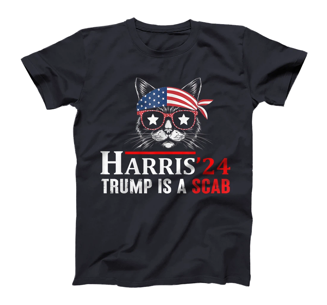 Donald Trump Is A Scab Vote Harris Valz Cat Lady T-Shirt