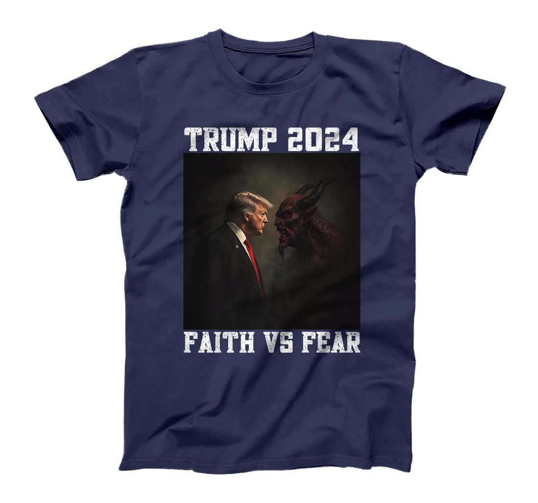 Trump Facing Devil Good Versus Evil Proud Christian Trump Premium T-Shirt