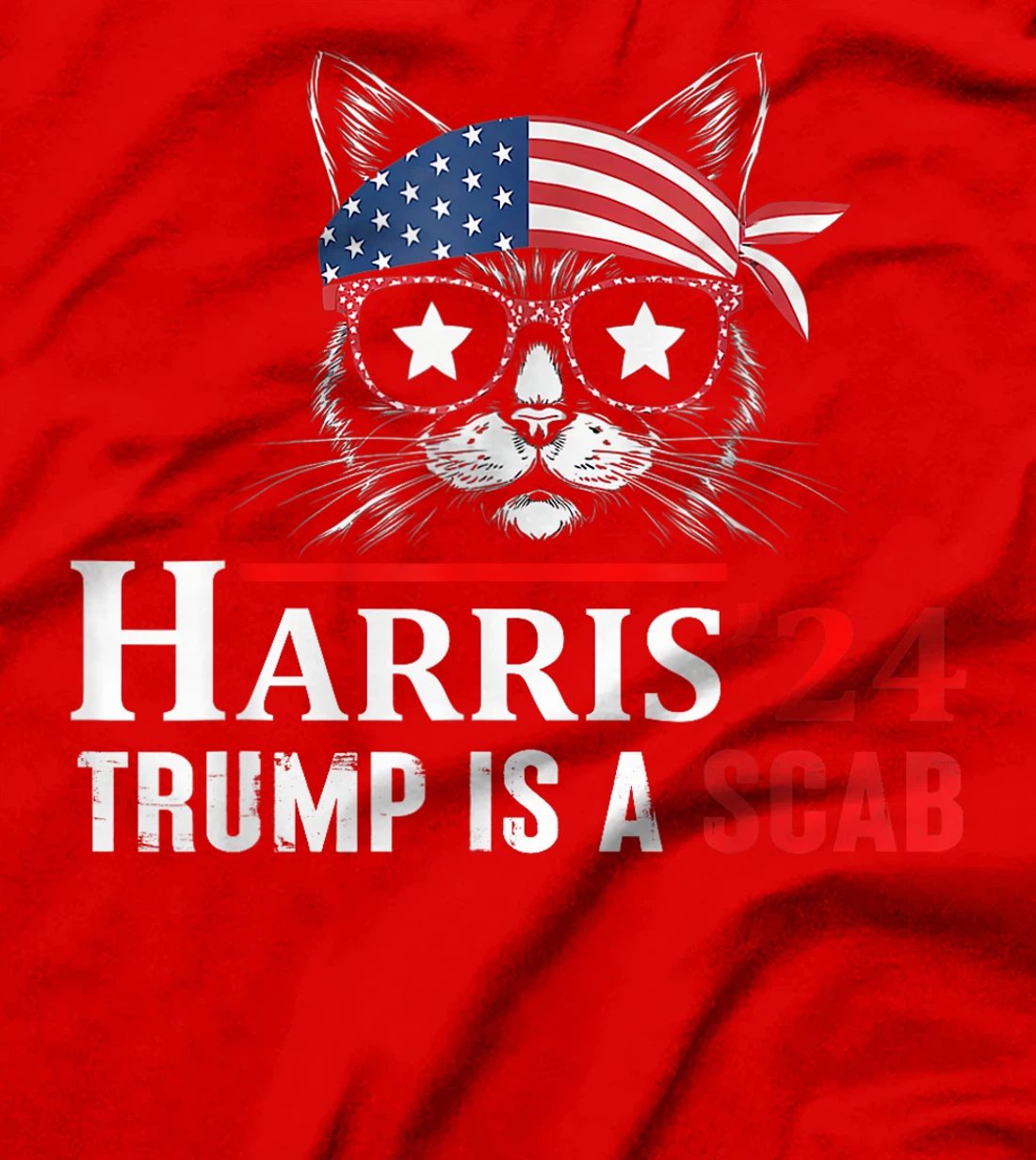 Donald Trump Is A Scab Vote Harris Valz Cat Lady T-Shirt