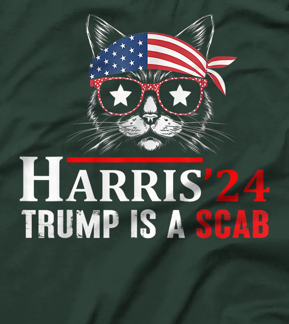 Donald Trump Is A Scab Vote Harris Valz Cat Lady T-Shirt