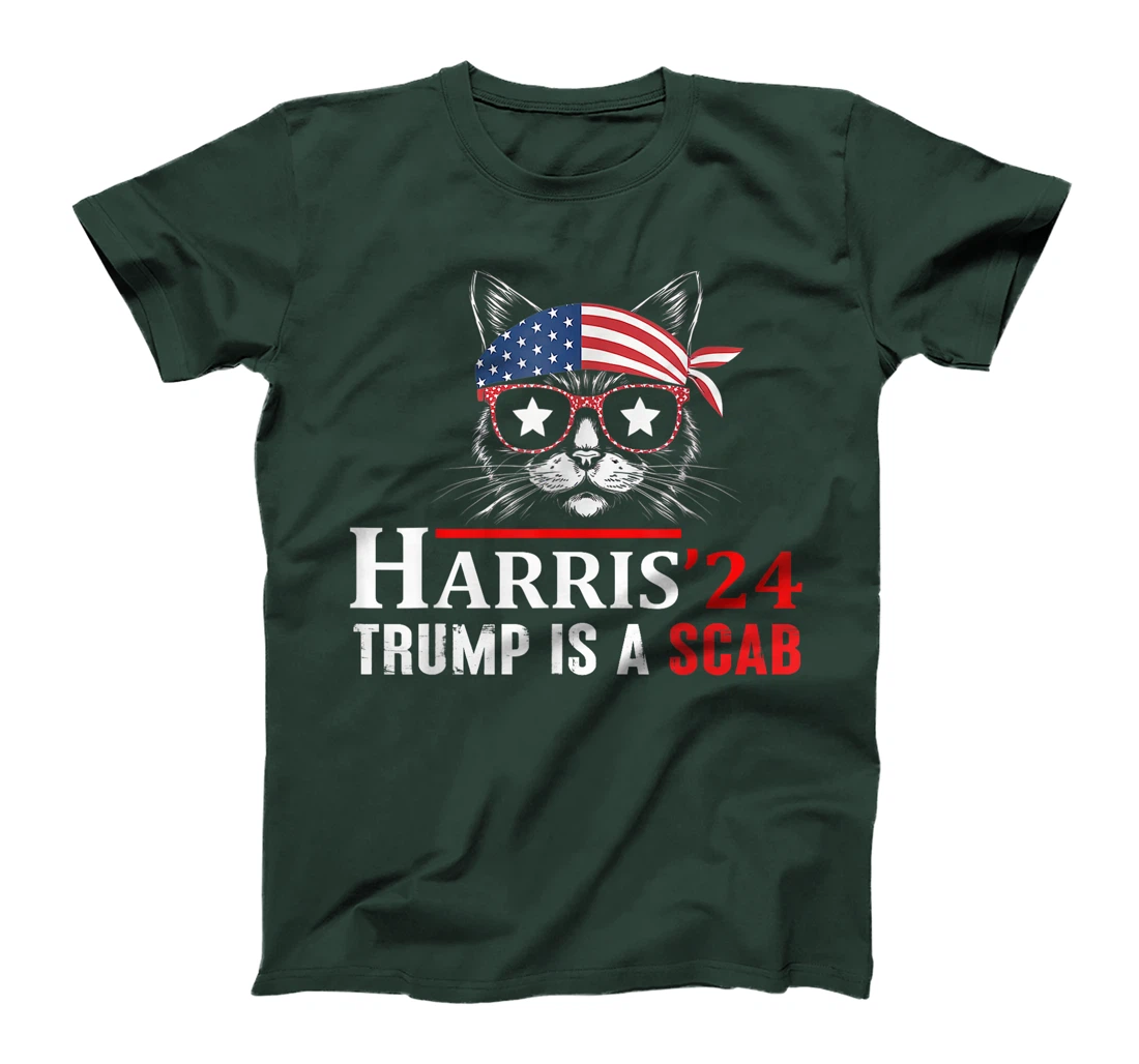 Donald Trump Is A Scab Vote Harris Valz Cat Lady T-Shirt