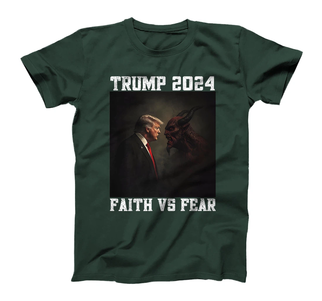 Trump Facing Devil Good Versus Evil Proud Christian Trump Premium T-Shirt