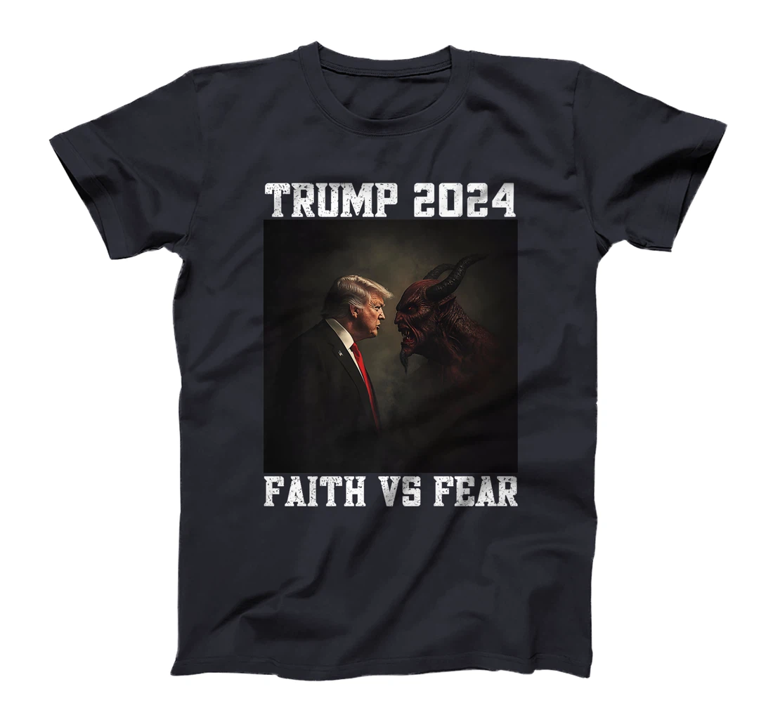 Trump Facing Devil Good Versus Evil Proud Christian Trump Premium T-Shirt