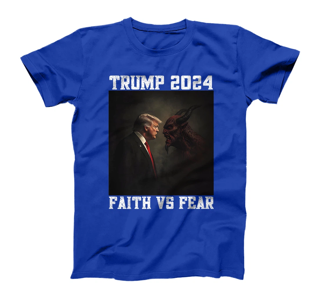 Trump Facing Devil Good Versus Evil Proud Christian Trump Premium T-Shirt