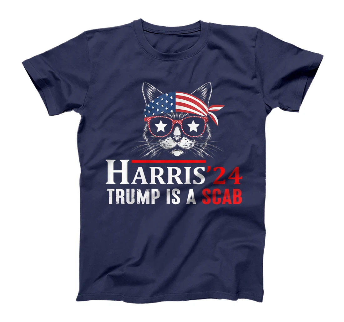 Donald Trump Is A Scab Vote Harris Valz Cat Lady T-Shirt