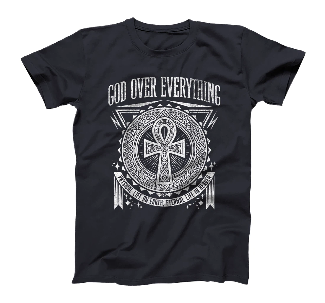 Ankh Cross God Over Everything Egyptian Nubians Eye Horus T-Shirt