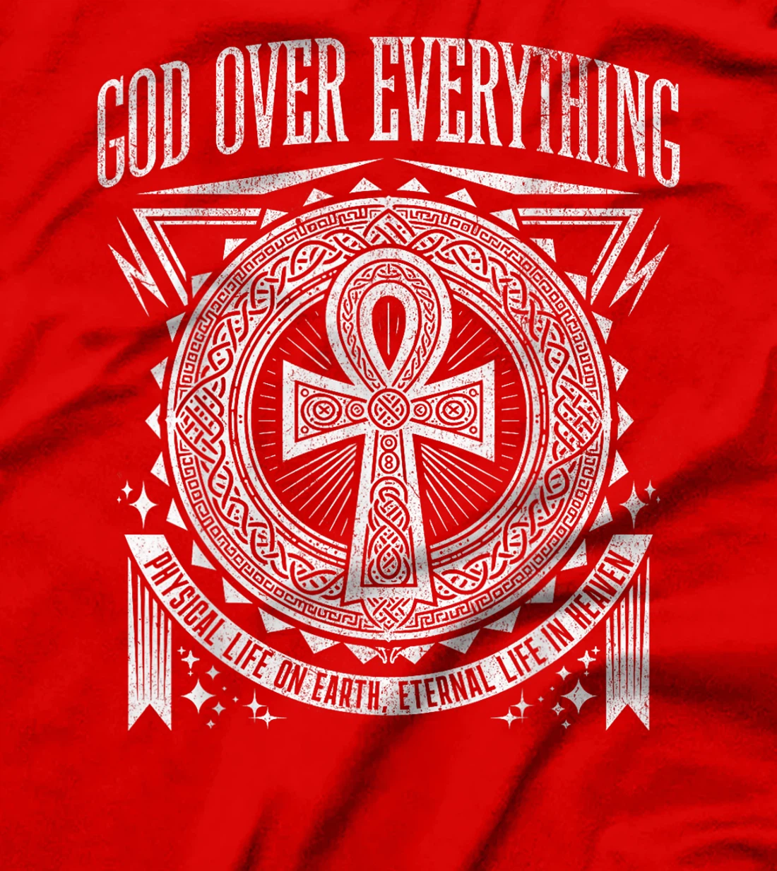 Ankh Cross God Over Everything Egyptian Nubians Eye Horus T-Shirt