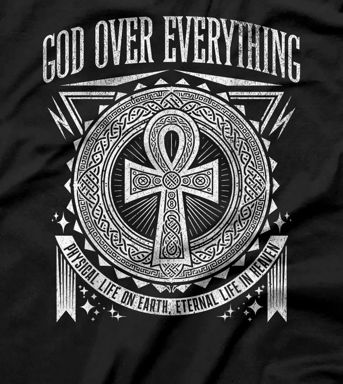 Ankh Cross God Over Everything Egyptian Nubians Eye Horus T-Shirt