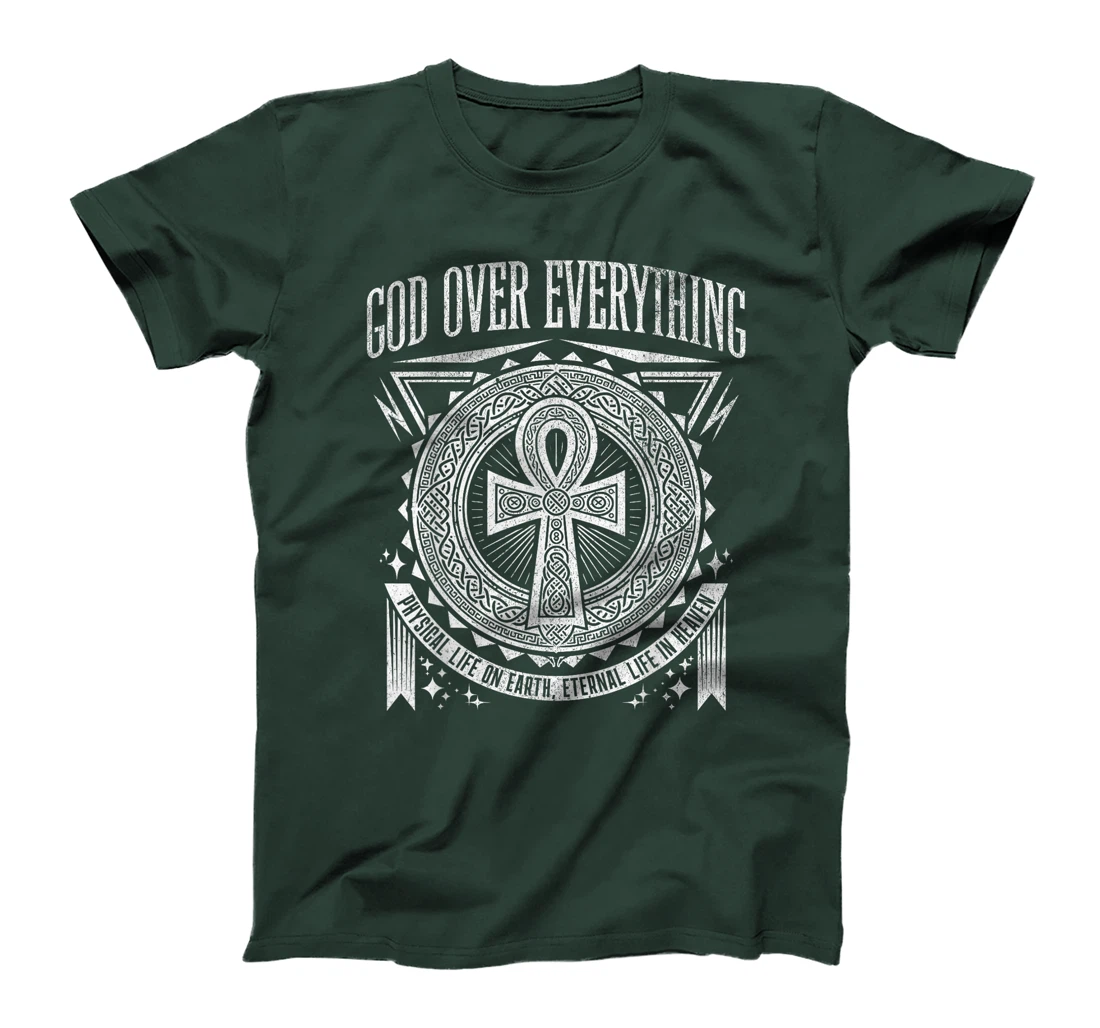 Ankh Cross God Over Everything Egyptian Nubians Eye Horus T-Shirt