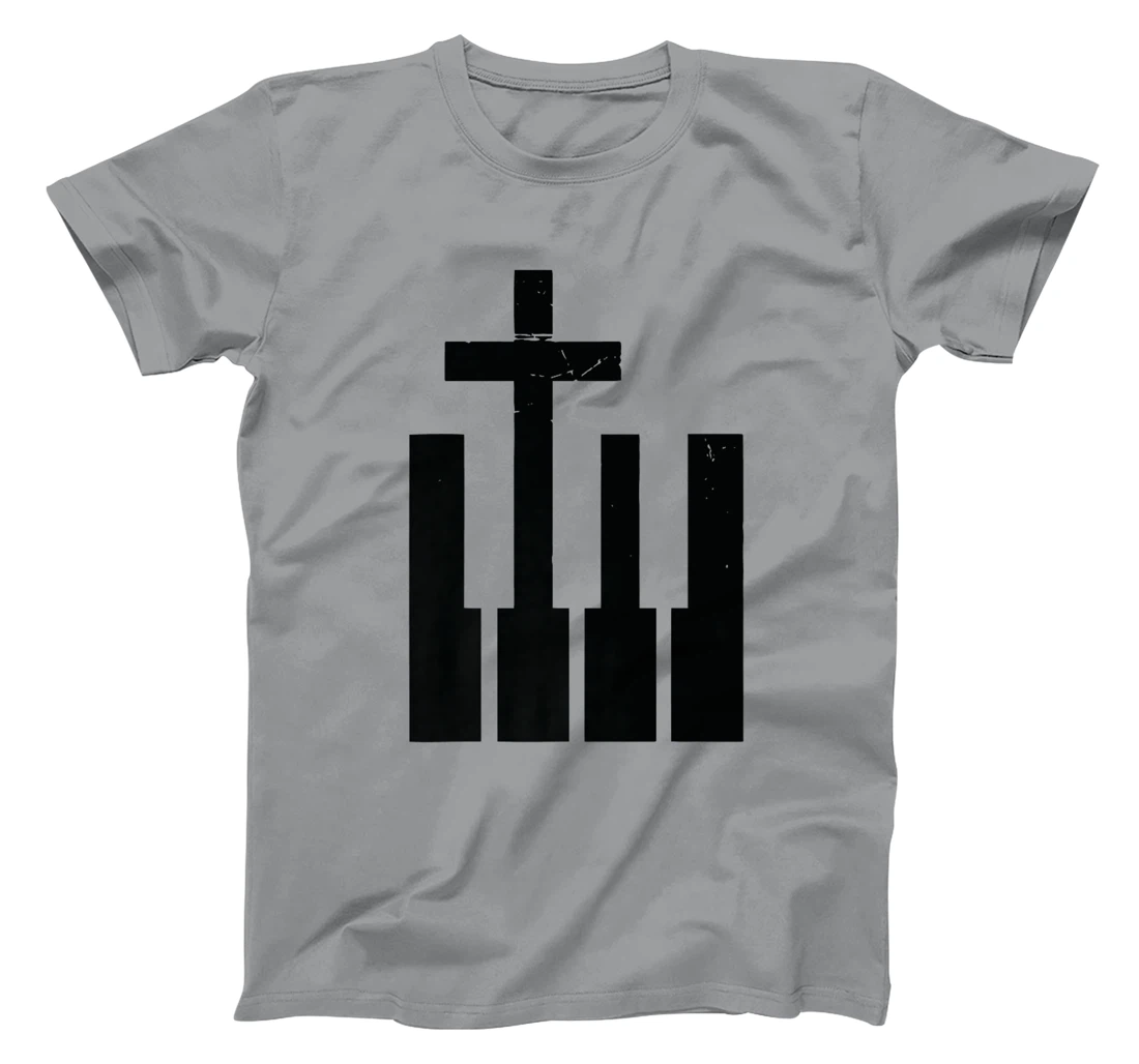 Christian Piano Cross Keyboard Pianist God Jesus Music Band Premium T-Shirt