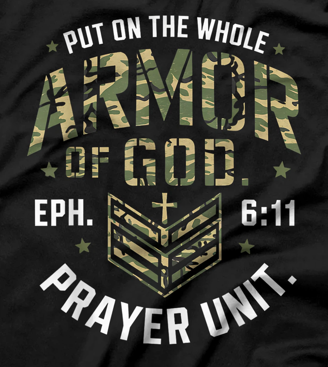 Vintage Camo Armor Of God Christians Religious Camouflage T-Shirt