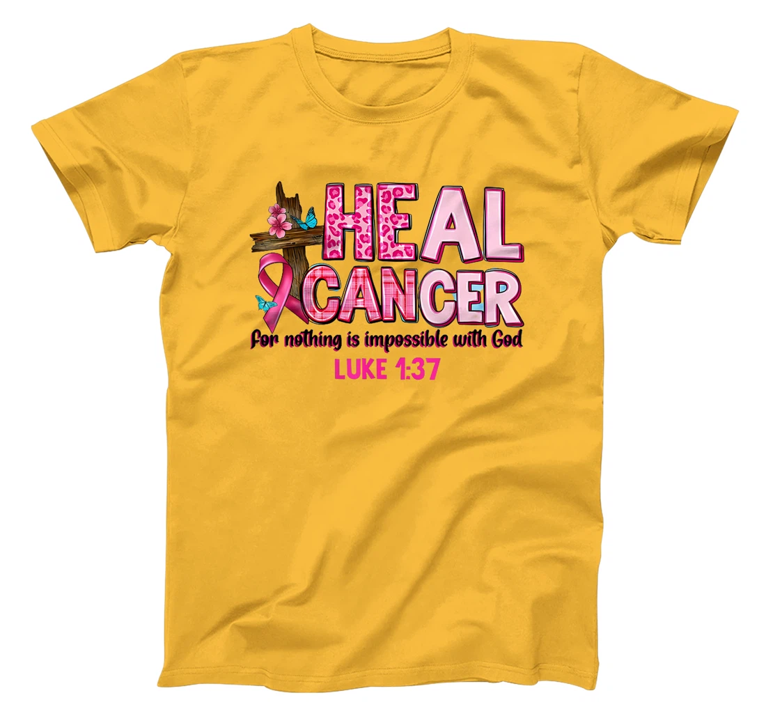 Womens Heal Cancer For Nothing Is Impossible With God Warrior Month T-Shirt
