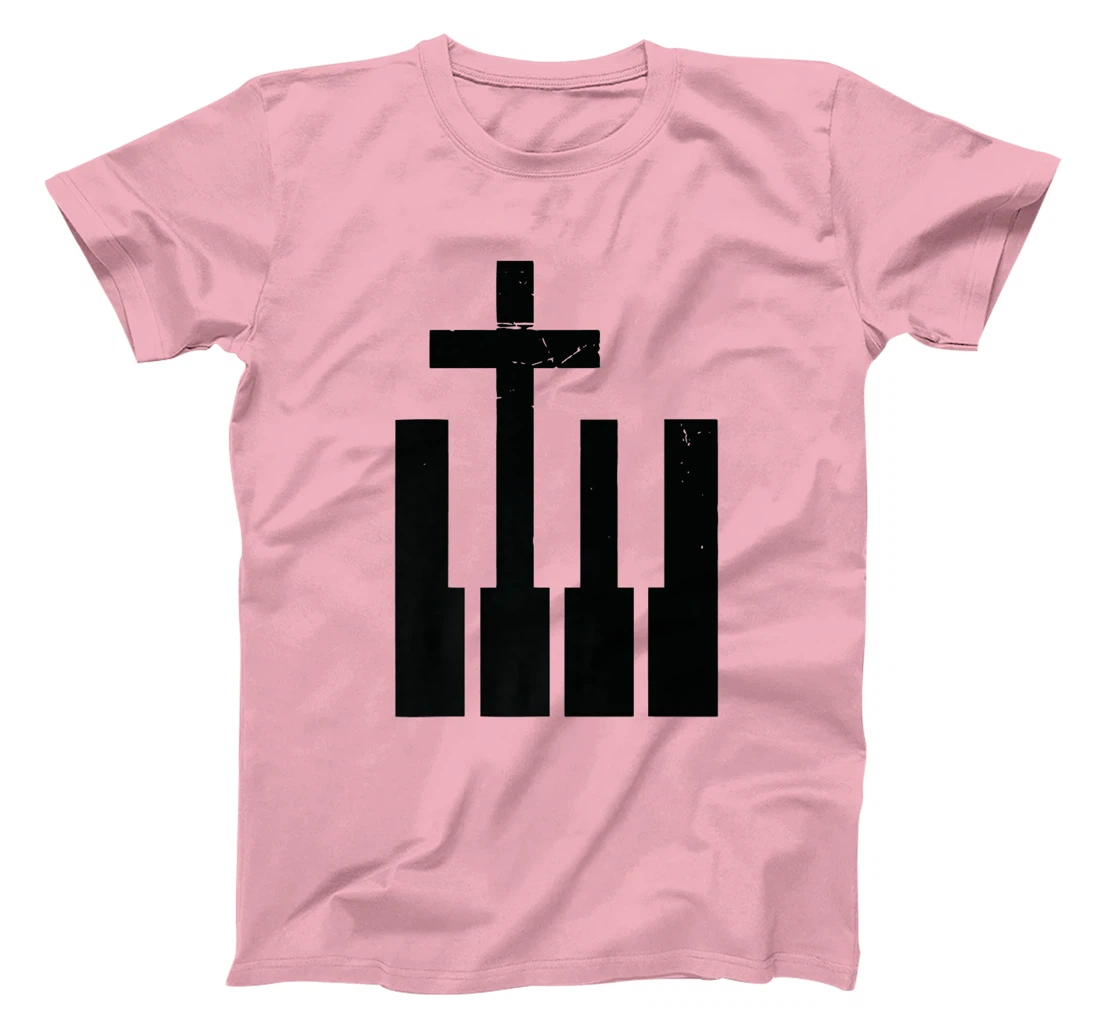 Christian Piano Cross Keyboard Pianist God Jesus Music Band Premium T-Shirt