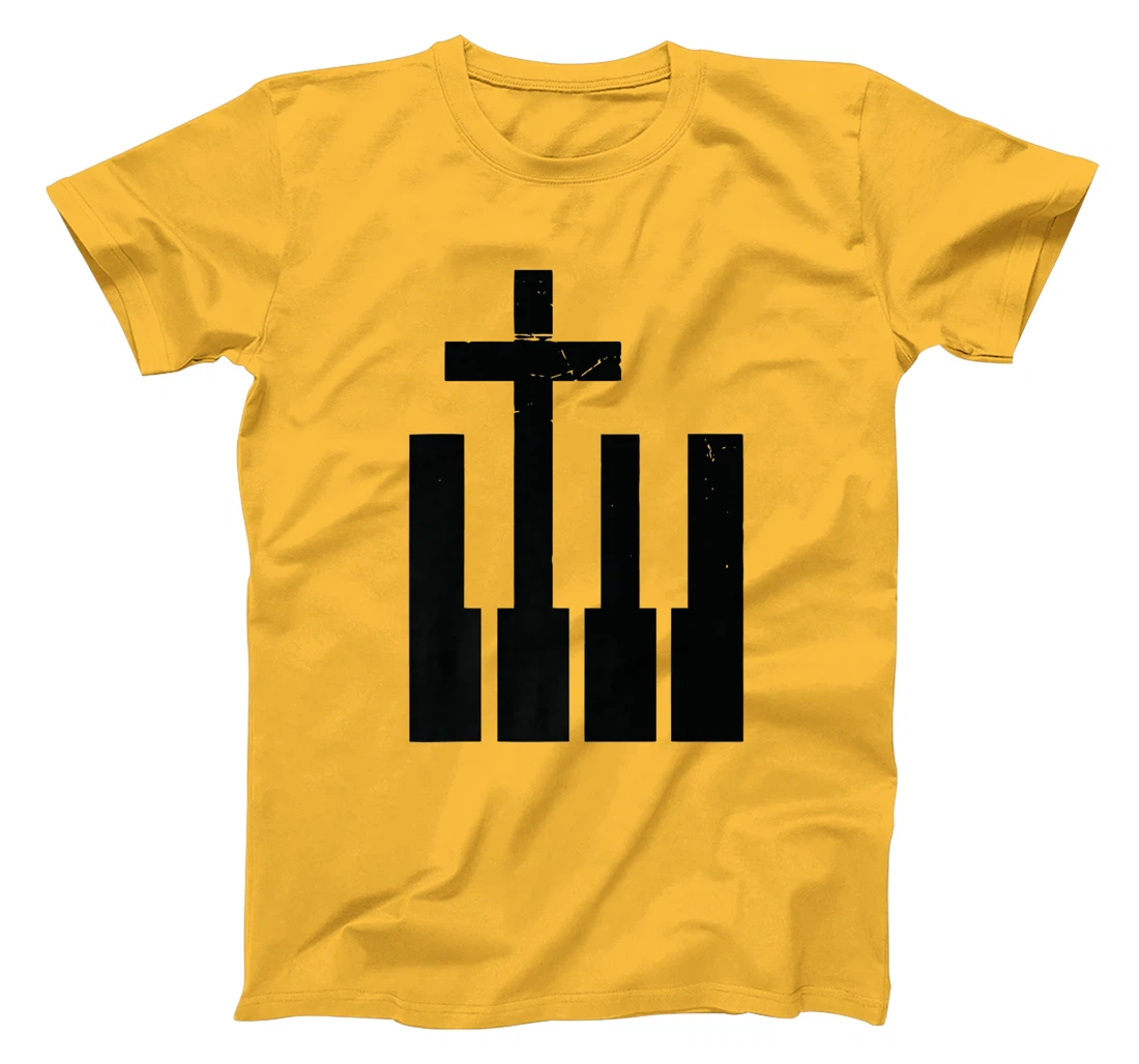 Christian Piano Cross Keyboard Pianist God Jesus Music Band Premium T-Shirt
