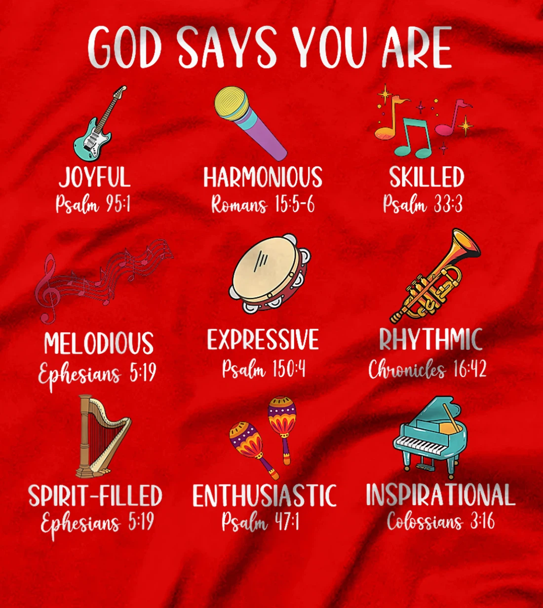 God Says I Am Christian Music Teacher Types Identification T-Shirt