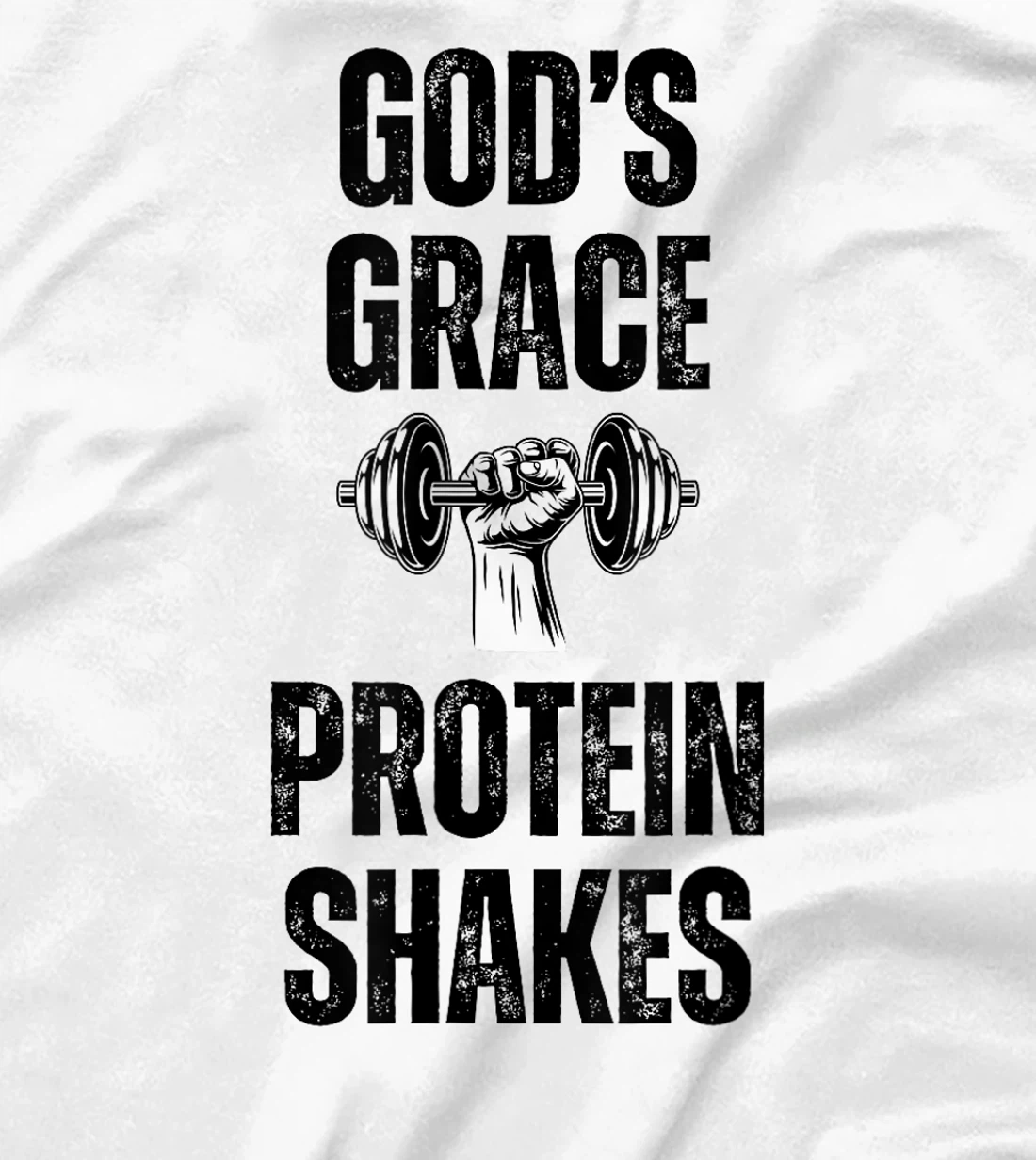 God's Grace Protein Shakes dumbbell Christian Weight Lifter T-Shirt
