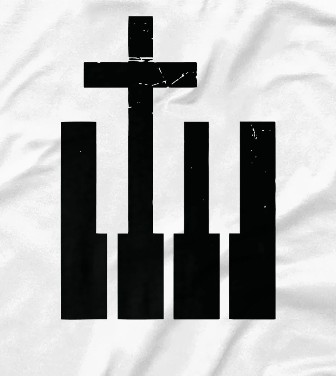 Christian Piano Cross Keyboard Pianist God Jesus Music Band Premium T-Shirt