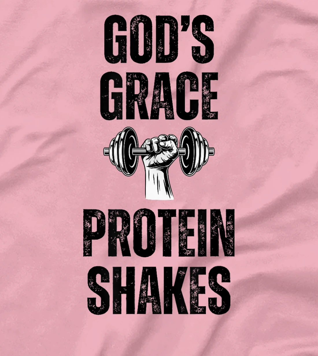 God's Grace Protein Shakes dumbbell Christian Weight Lifter T-Shirt