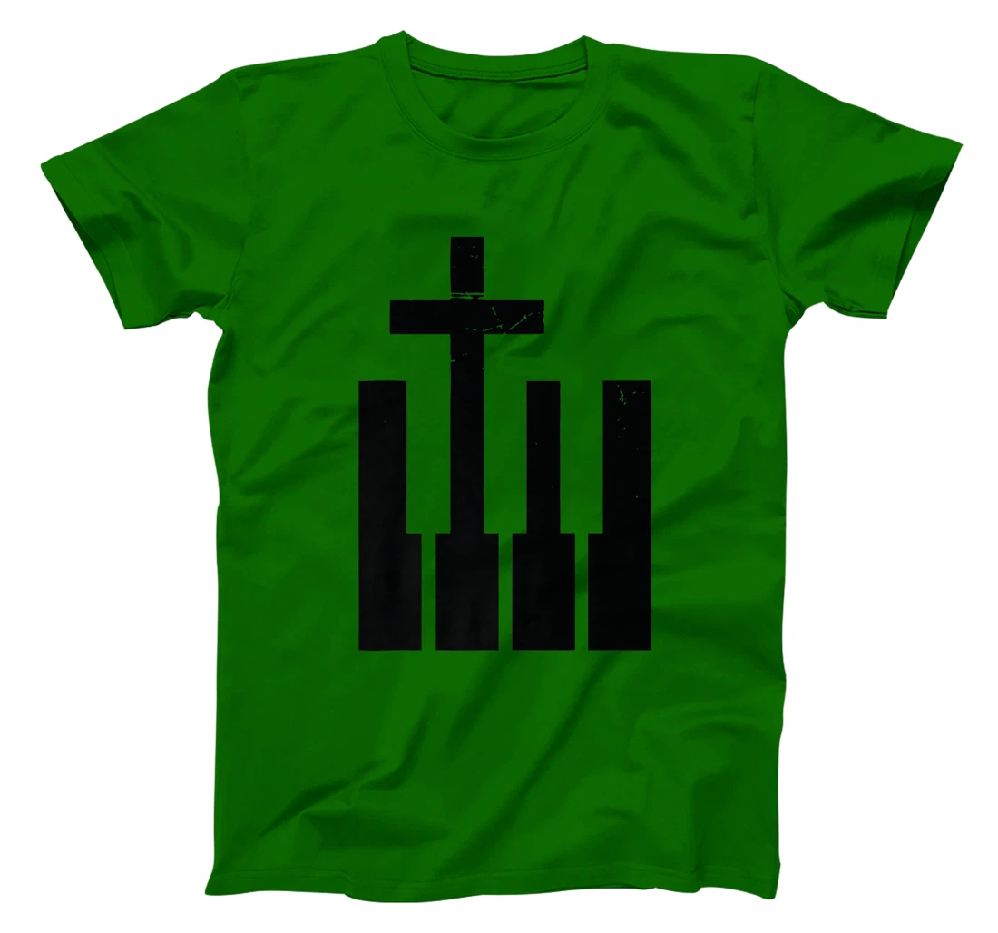 Christian Piano Cross Keyboard Pianist God Jesus Music Band Premium T-Shirt