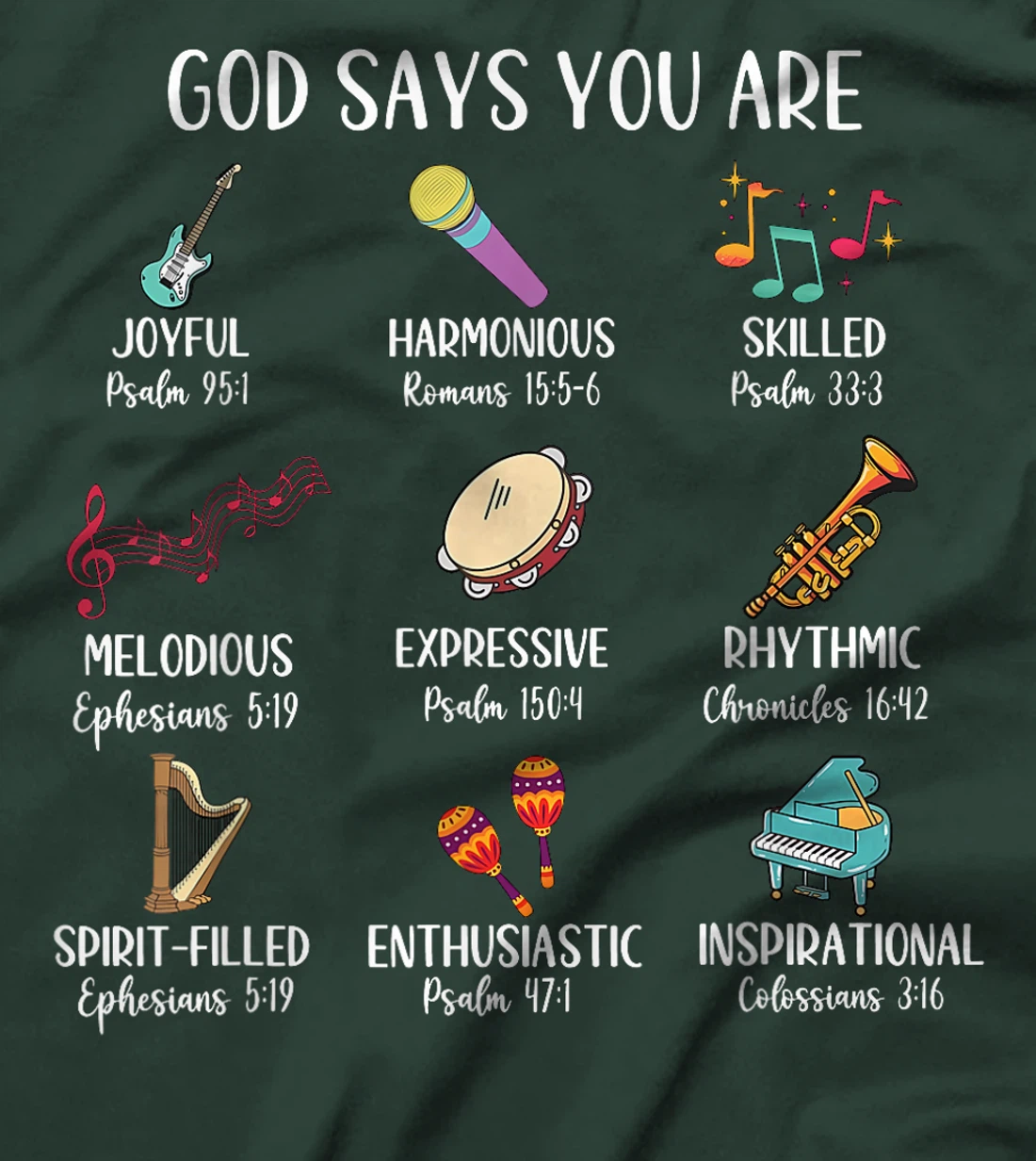 God Says I Am Christian Music Teacher Types Identification T-Shirt