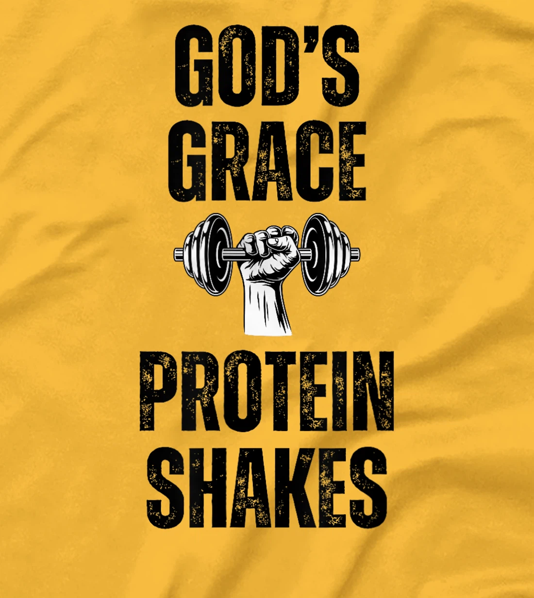 God's Grace Protein Shakes dumbbell Christian Weight Lifter T-Shirt