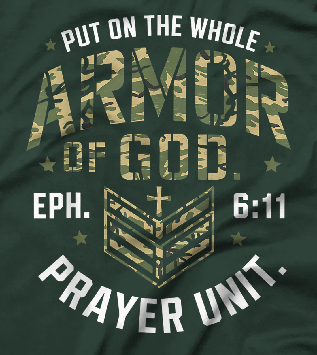 Vintage Camo Armor Of God Christians Religious Camouflage T-Shirt