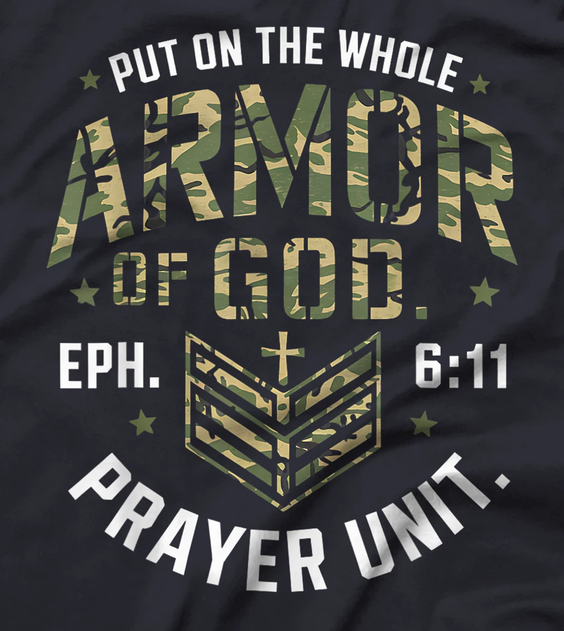 Vintage Camo Armor Of God Christians Religious Camouflage T-Shirt