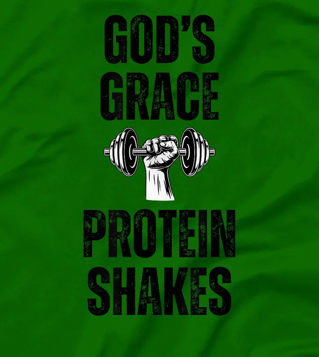 God's Grace Protein Shakes dumbbell Christian Weight Lifter T-Shirt