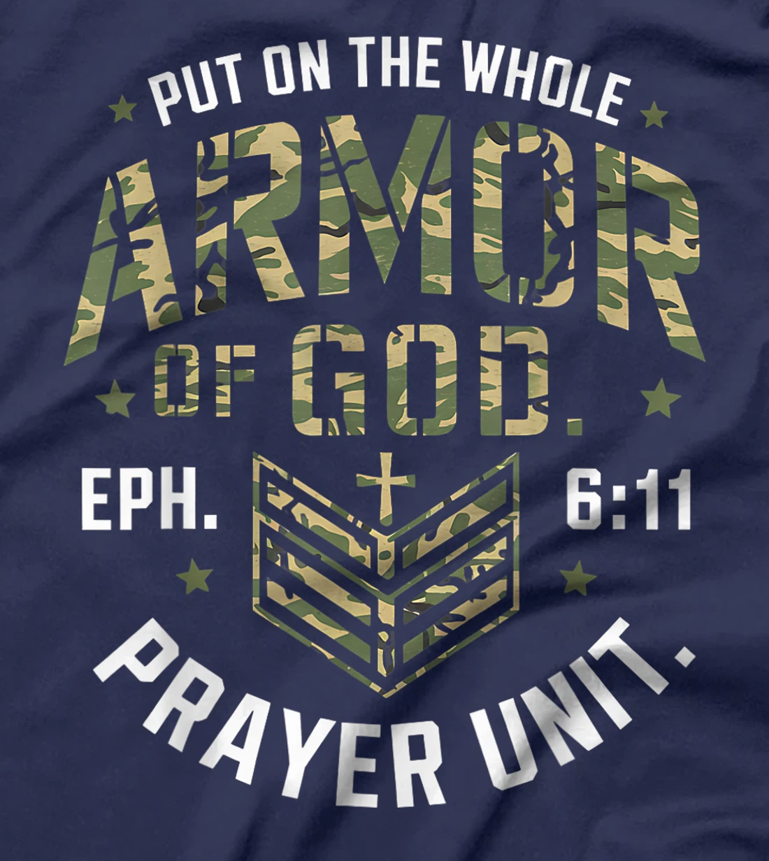 Vintage Camo Armor Of God Christians Religious Camouflage T-Shirt