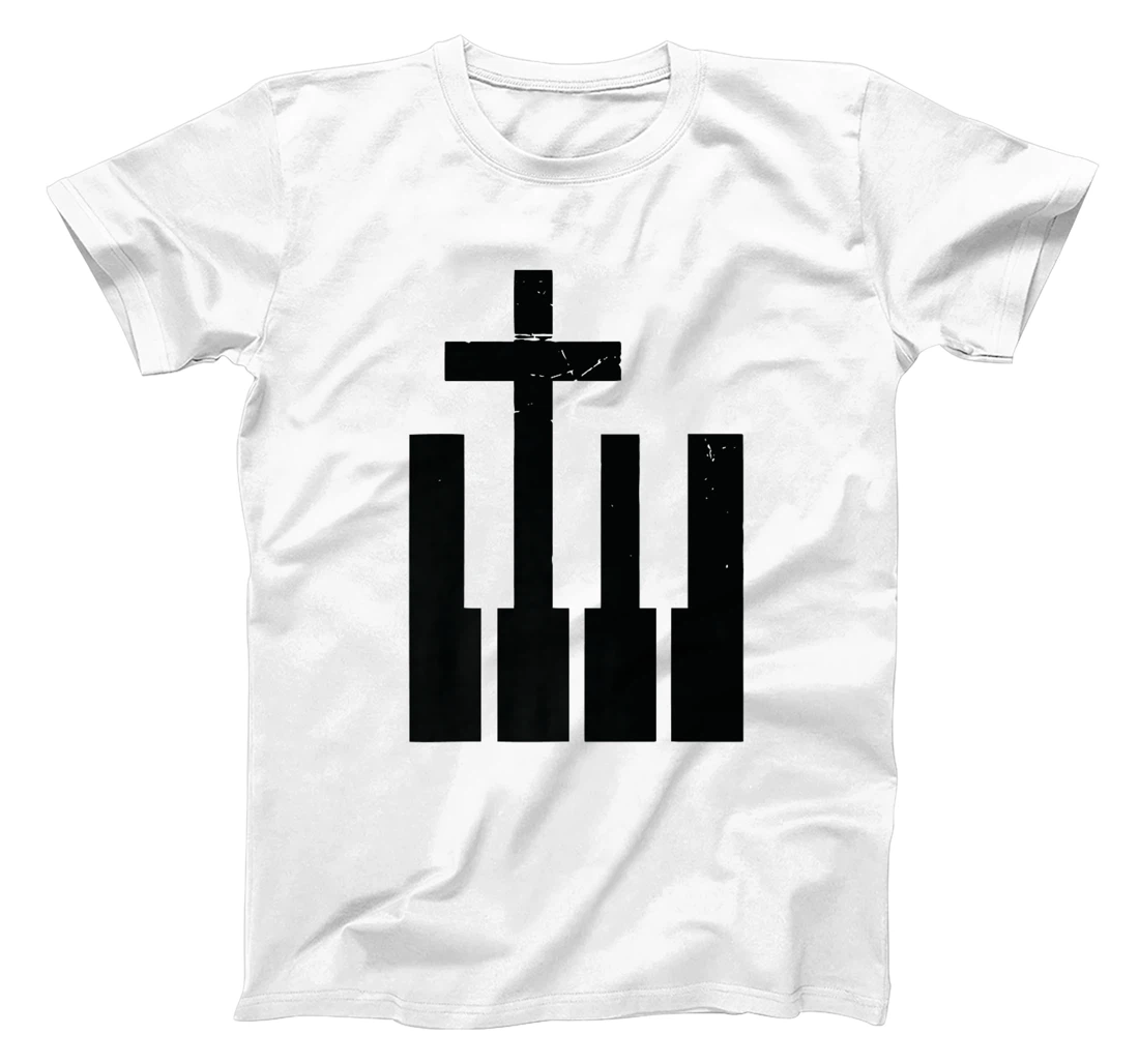 Christian Piano Cross Keyboard Pianist God Jesus Music Band Premium T-Shirt