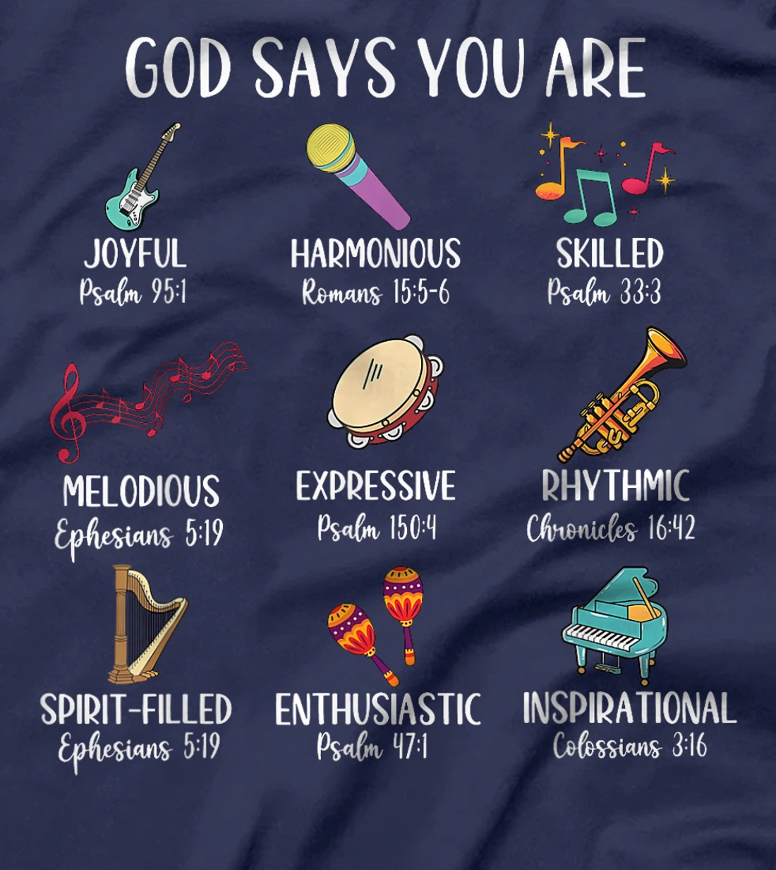 God Says I Am Christian Music Teacher Types Identification T-Shirt