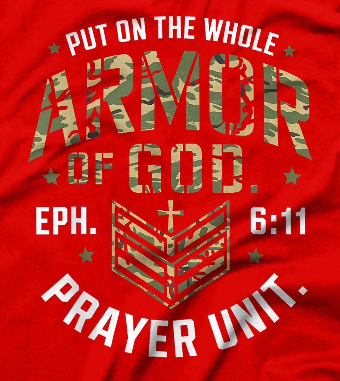 Vintage Camo Armor Of God Christians Religious Camouflage T-Shirt