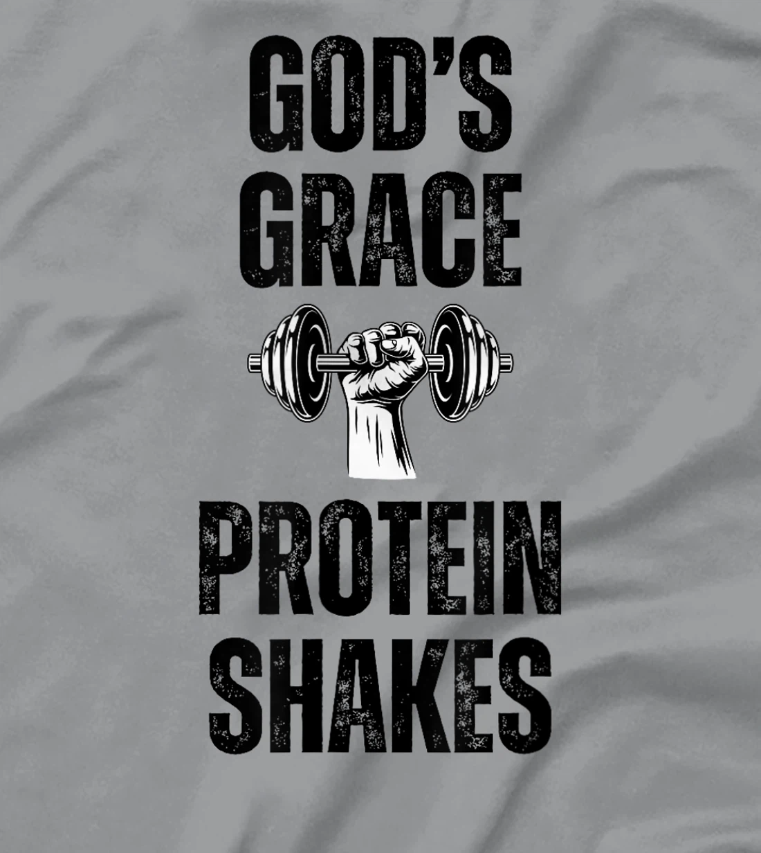 God's Grace Protein Shakes dumbbell Christian Weight Lifter T-Shirt