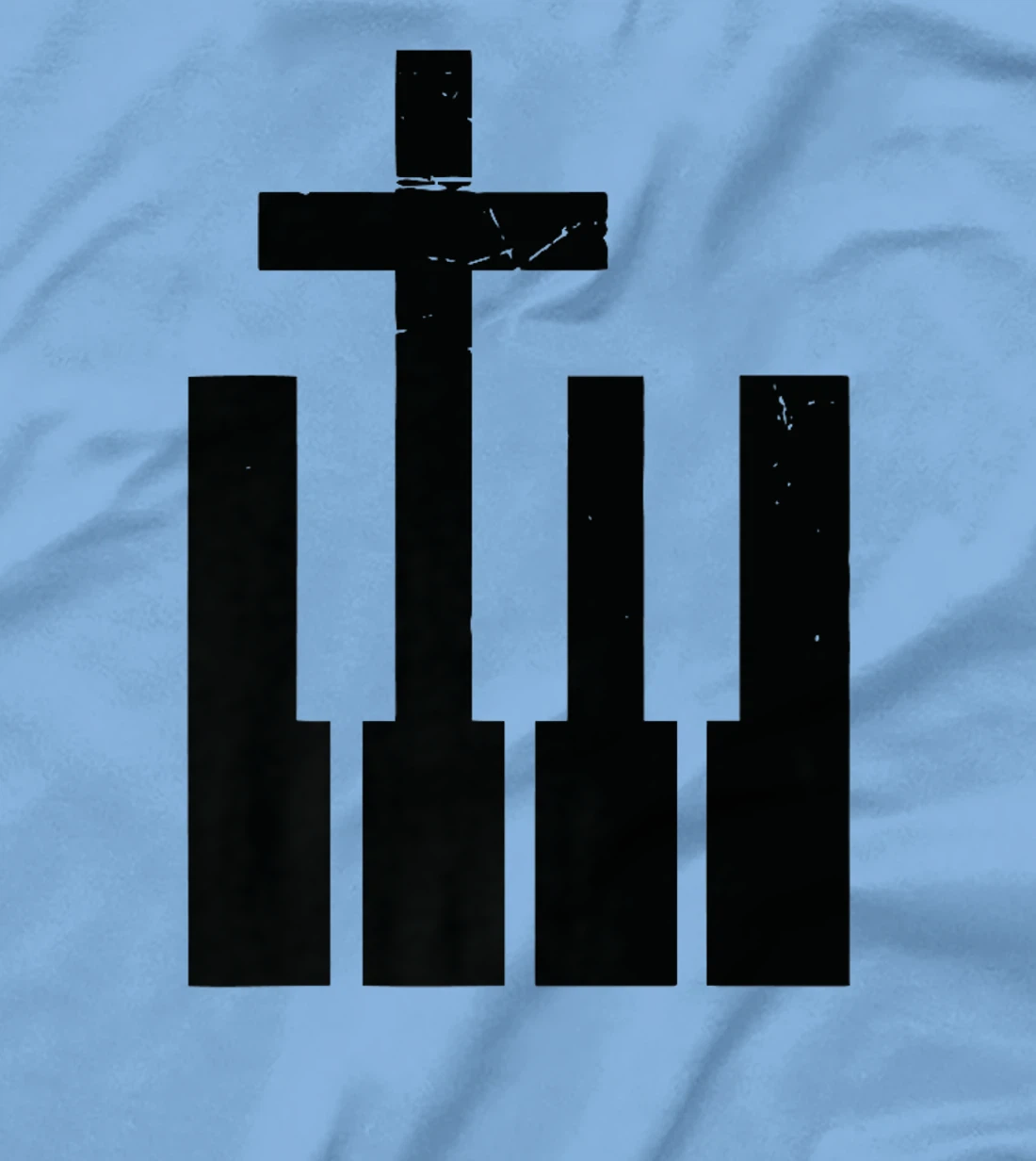 Christian Piano Cross Keyboard Pianist God Jesus Music Band Premium T-Shirt