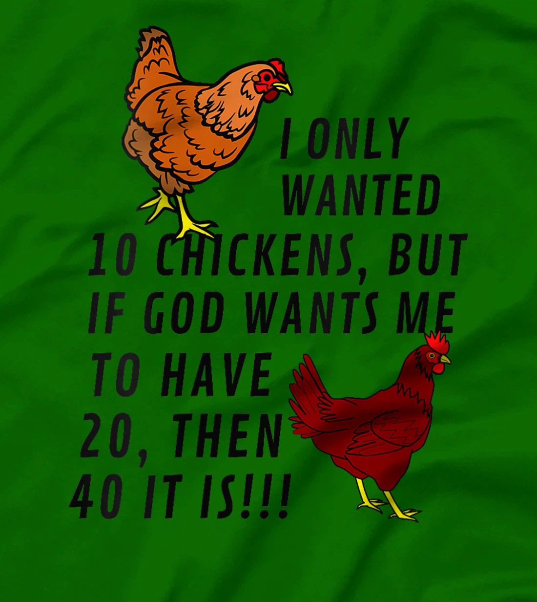 Womens I Only Wanted 10 Chickens Funny Farm God Cute Chickens T-Shirt