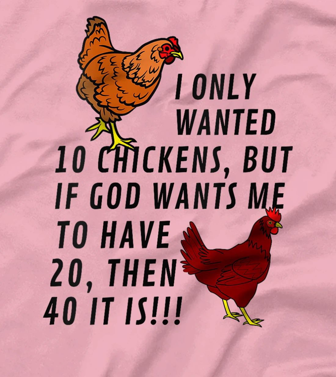 Womens I Only Wanted 10 Chickens Funny Farm God Cute Chickens T-Shirt